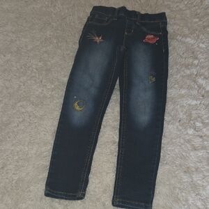 Kids Denim Jeans with Embroidered Accents
